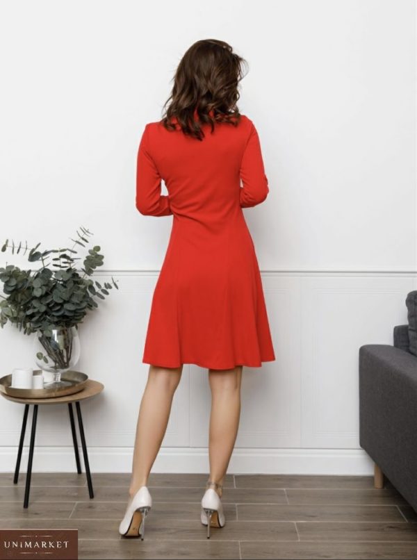 Придбати червону жіночу сукню-гольф з клинами (розмір 42-48) в інтернеті