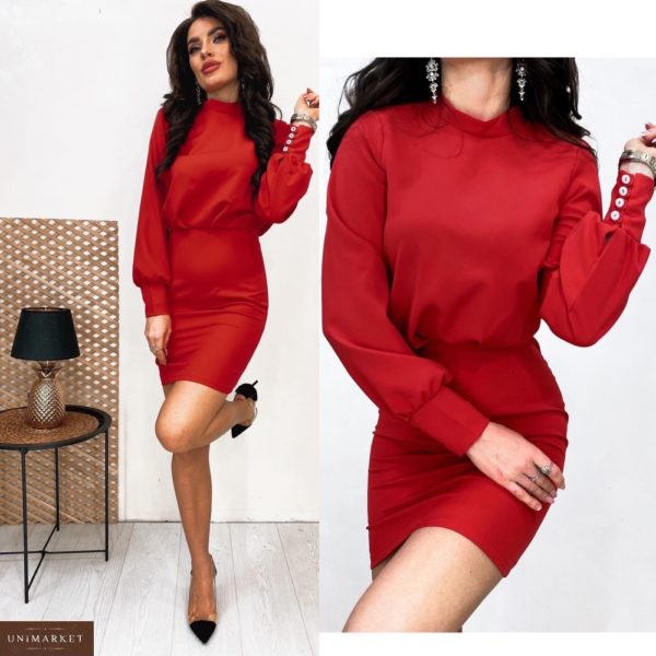 Заказать красное вечернее платье с открытой спиной для женщин длины мини онлайн