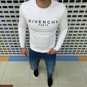 Заказать белый мужской свитшот Givency из двухнитки по скидке