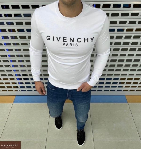 Заказать белый мужской свитшот Givency из двухнитки по скидке