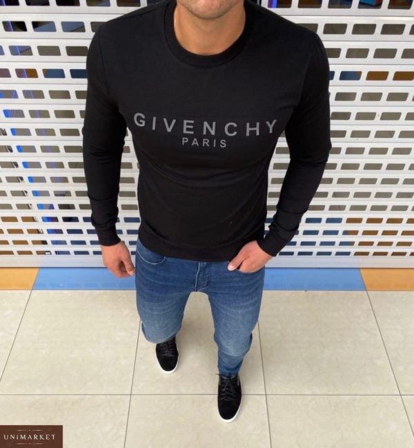 Купить недорого черного цвета свитшот Givency из двухнитки для мужчин