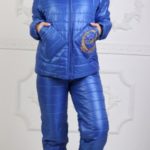 Придбати вигідно жіночий лижний костюм з хутром овчини (розмір 42-56) синього кольору