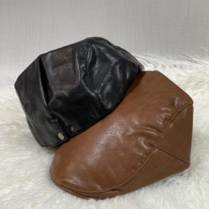 Заказать для мужчин и женщин кепку-берет из эко кожи онлайн черного и коричневого цвета