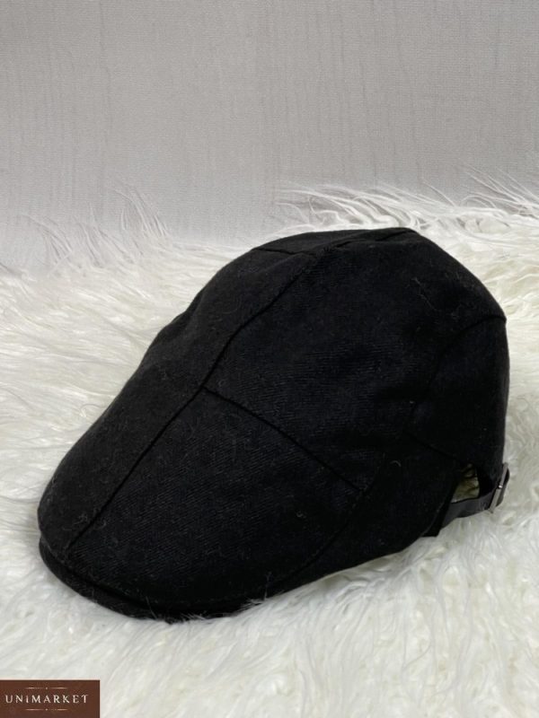 Заказать в интернете черную тканевую кепку-берет с регуляторами для мужчин и женщин