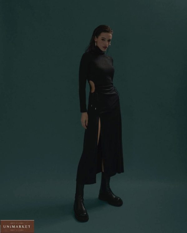 Заказать платье черное с разрезами monica для женщин онлайн