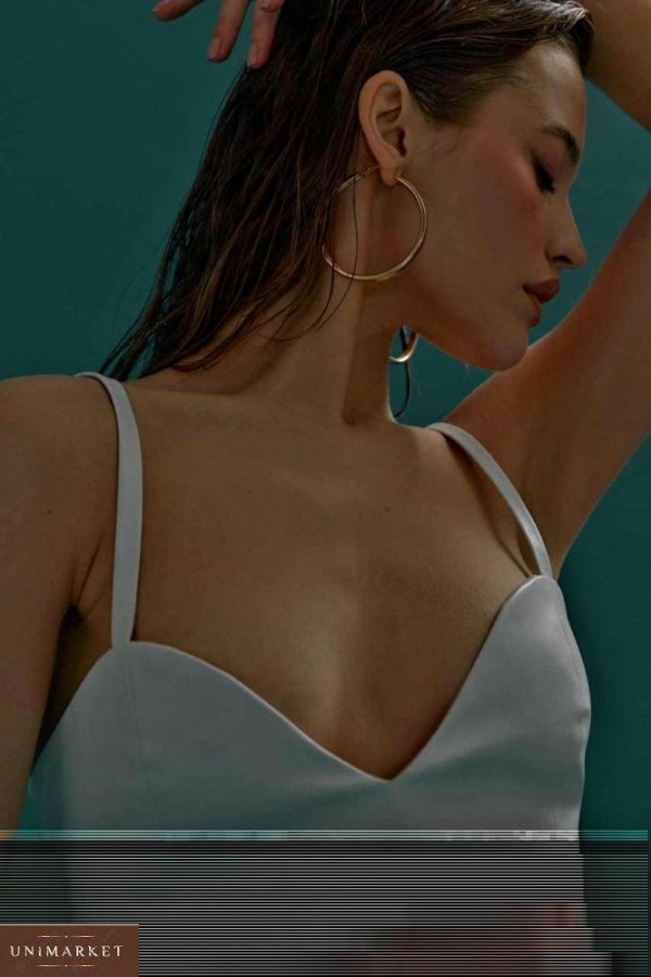 Замовити жіночий білий топ з еко шкіри на підкладці онлайн