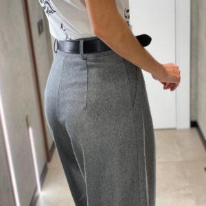 Придбати сірі штани палаццо з вовни для жінок по знижці