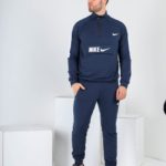 Замовити в інтернеті синій спортивний костюм Nike з поло на змійці (розмір 46-52) для чоловіків