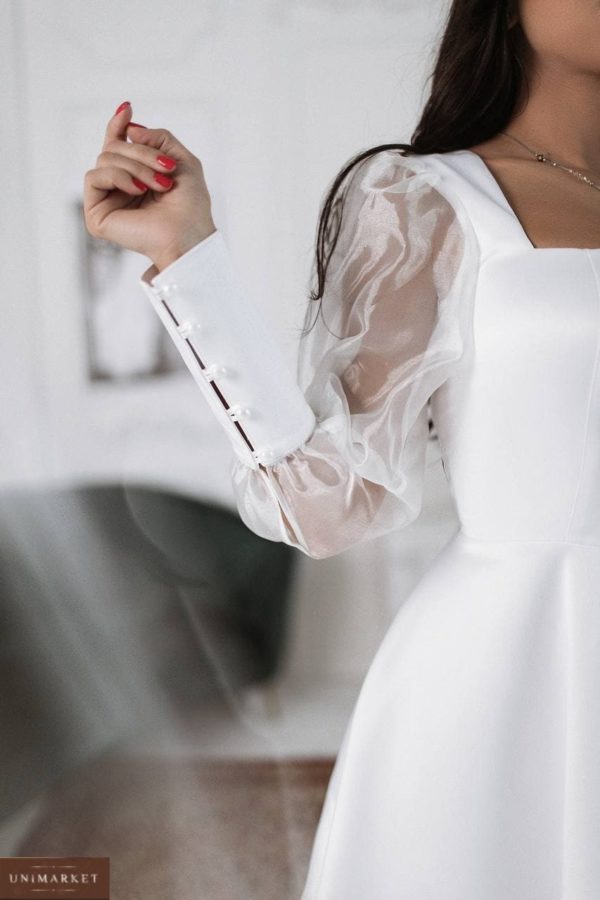 заказать платье из шёлка белого цвета недорого в онлайн магазине