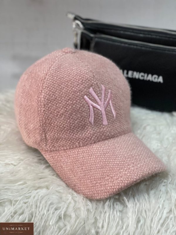 Купить розовую бейсболку для женщин new york из вельвета травка недорого