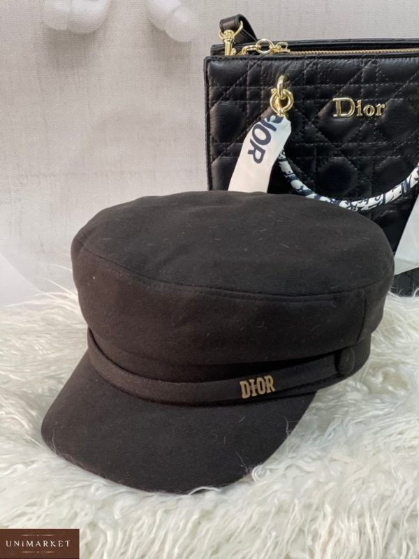 Купити онлайн чорного кольору кепі Dior з кашеміру для жінок