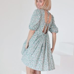 Замовити недорого літню зелену сукню з штапеля в ромашки (розмір 42-48) в Україні