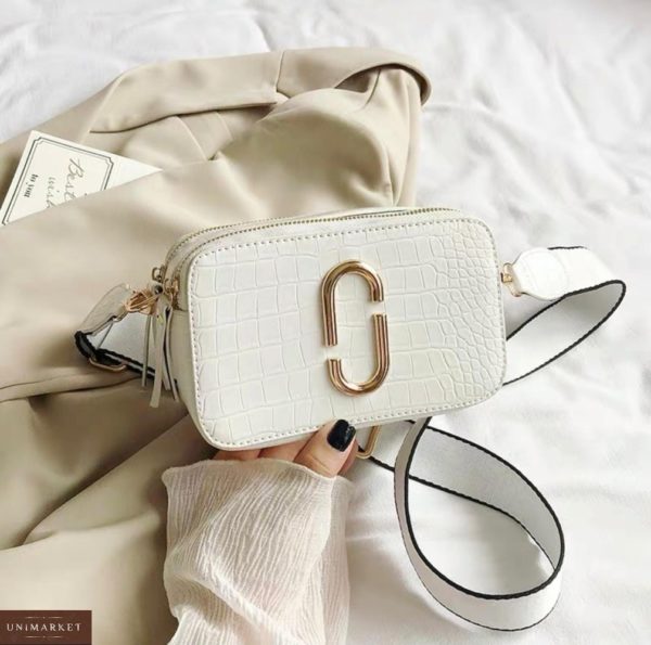 Купить белого цвета базовую женскую мини сумку в стиле Marc Jacobs для женщин