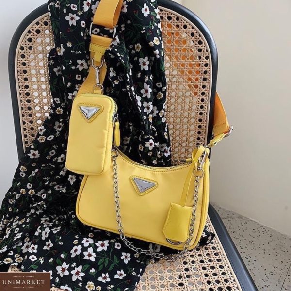Приобрести желтую сумку 2 в 1: женскую сумка и кошелек в Украине