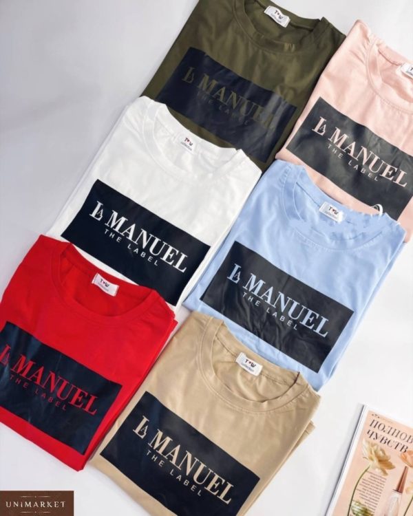 Замовити в Україні онлайн футболку La Manuel для жінок блакитну, хакі, пудра, мокко