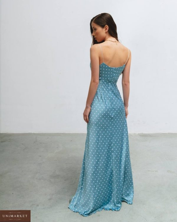 шёлковое платье голубого цвета по выгодной скидке от магазина Unimarket