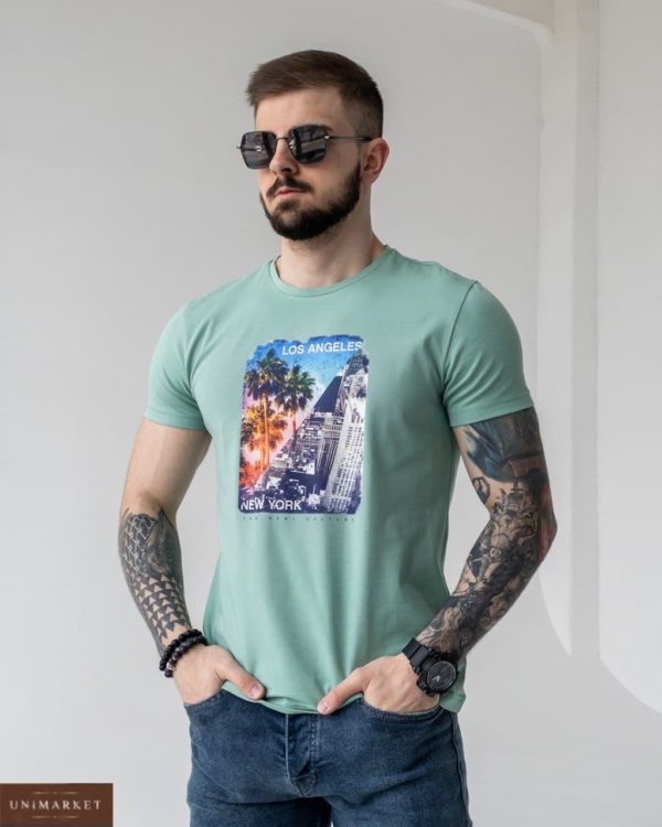 летняя мужская футболка с принтом по выгодной цене в Unimarket