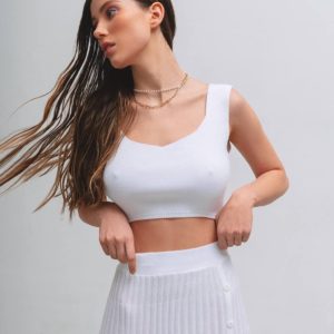 заказать белый женский костюм топ + юбка по выгодной цене в Украине