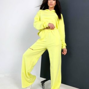 Заказать онлайн светло желтого цвета костюм из турецкой трехнитки пенье для женщин