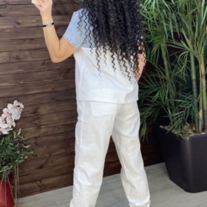 Купить в интернете белый джинсовый костюм со стразами (размер 42-48) для женщин