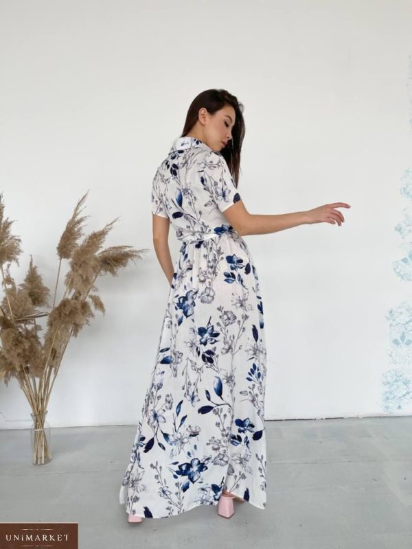 Замовити біле квіткове плаття-сорочка в підлогу для жінок онлайн