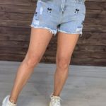 Купити онлайн жіночі джинсові шорти з Міккі Маусом блакитні