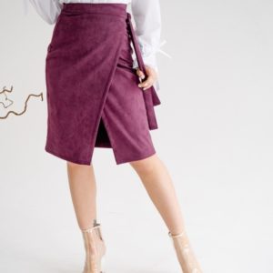 Заказать недорого марсал замшевую юбку на запах (размер 42-48) для женщин