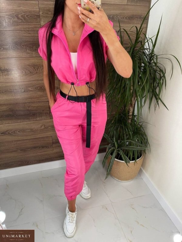 Замовити онлайн рожевий яскравий прогулянковий костюм для жінок