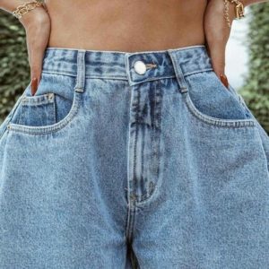Приобрести голубой женские шорты из джинса Wang в Украине