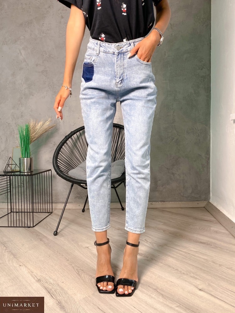 Женские Светлые тонкие джинсы Мом купить в онлайн магазине - Unimarket
