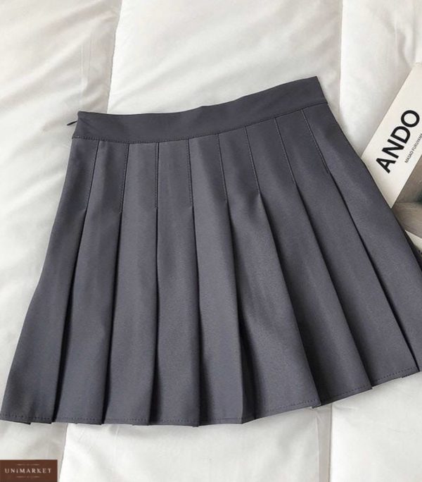 заказать юбку плиссе серого цвета онлайн в Unimarket