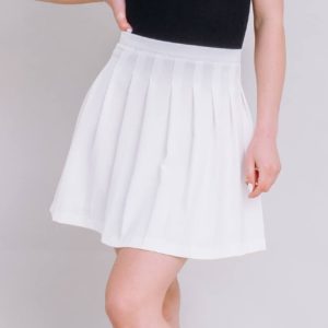 заказать плиссированную юбку мини молочного цвета по низкой цене онлайн