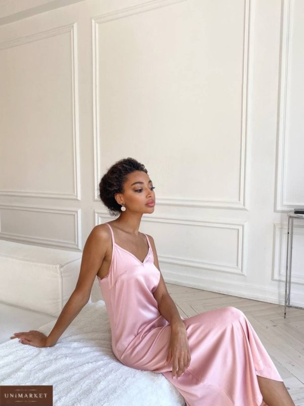 розовое платье летнее комбинация на бретельках недорого из летней коллекции 2021