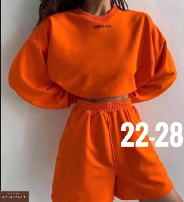 Придбати оранж жіночий прогулянковий костюм з шортами Miederes в інтернеті
