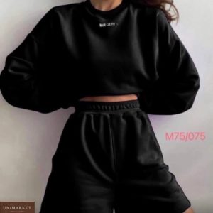 Заказать черного цвета женский прогулочный костюм с шортами Miederes онлайн