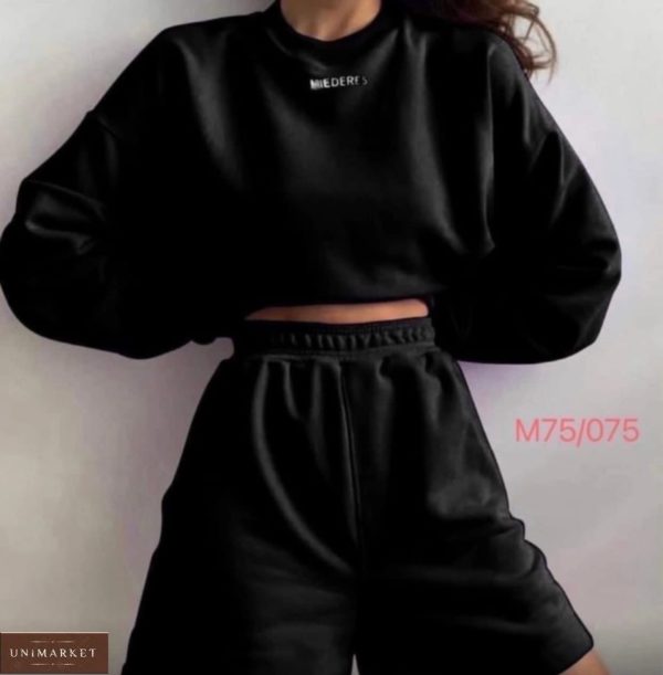 Замовити чорного кольору жіночий прогулянковий костюм з шортами Miederes онлайн