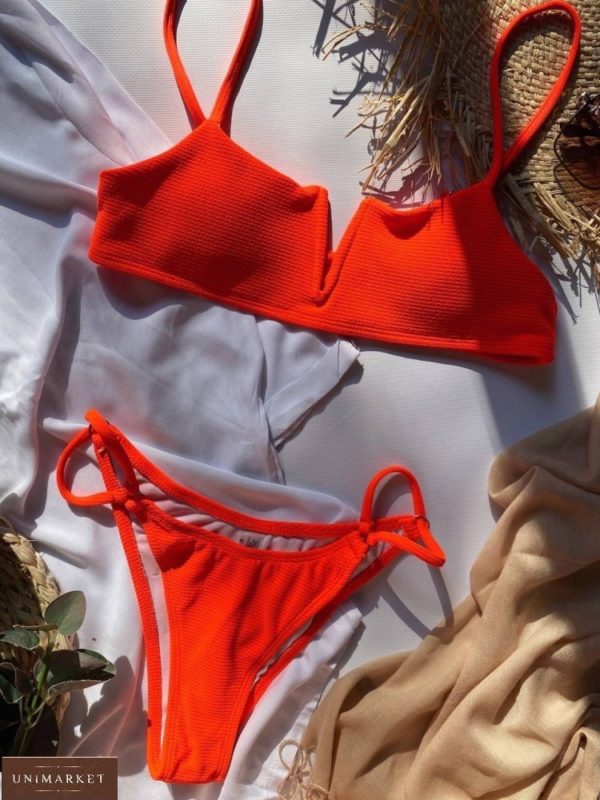 Приобрести оранжевый купальник онлайн с V-образным вырезом для женщин