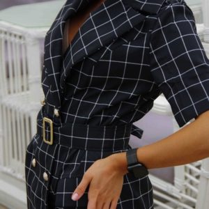 Купить онлайн черное платье-пиджак в клетку (размер 42-48) для женщин
