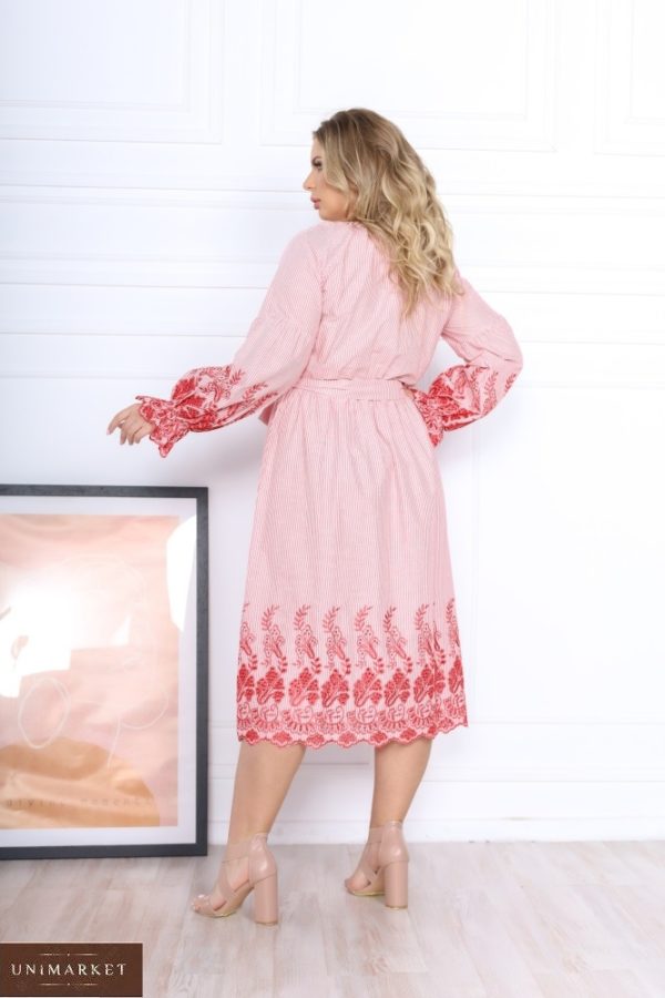 Заказать по скидке красное ажурное платье с вышивкой (размер 42-56) для женщин
