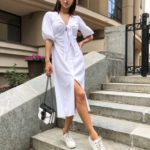 Замовити білу сукню з зав'язкою на грудях в Україні для жінок