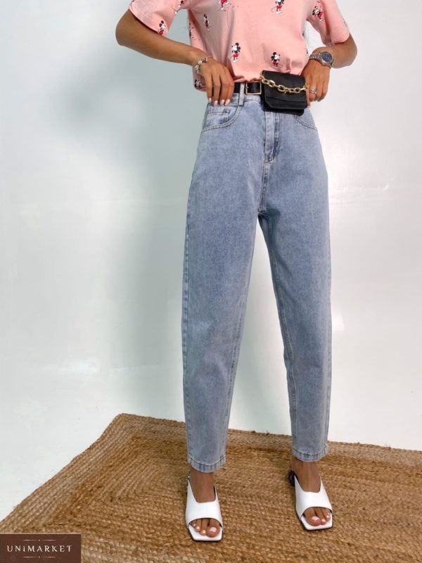 Купить голубые женские джинсы с кошельком онлайн