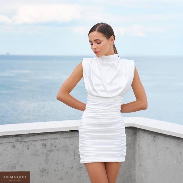 придбати біле вечірнє міні плаття приталені з літньої колекції 2021 року по вигідною ціною онлайн