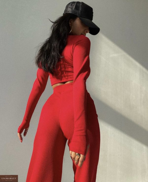 річний трикотажний костюм для жінок червоного кольору зі знижкою від магазину Unimarket