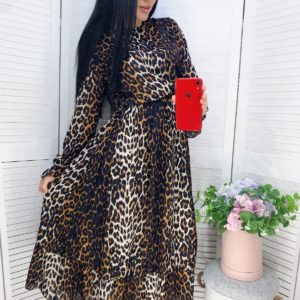 придбати літнє плаття принт леопард з штапеля з доставкою по Україні
