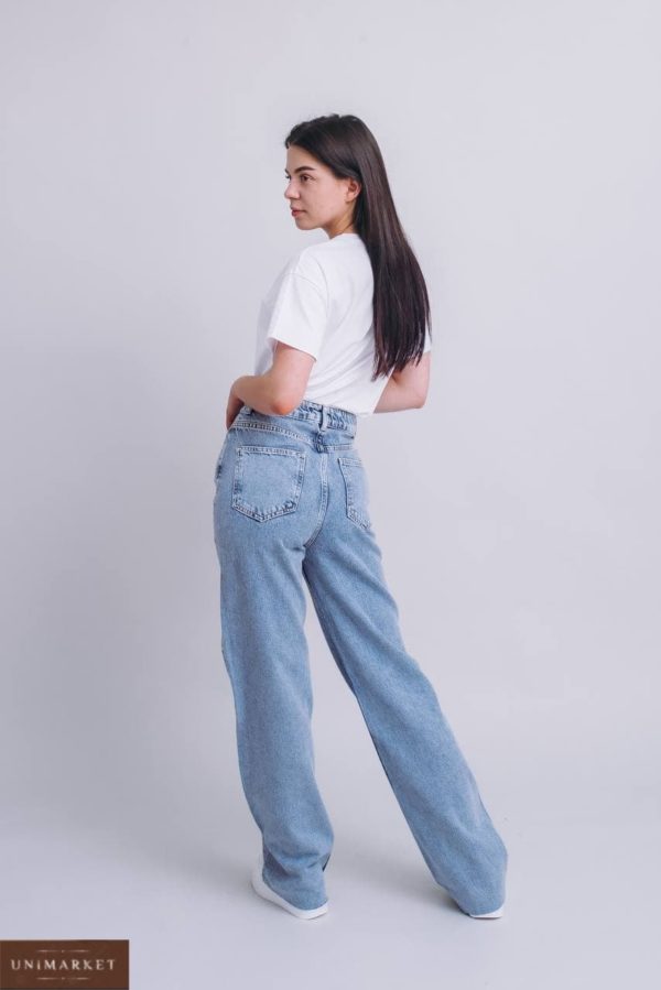 приобрести женские джинсы коттон голубого цвета онлайн недорого с быстрой доставкой
