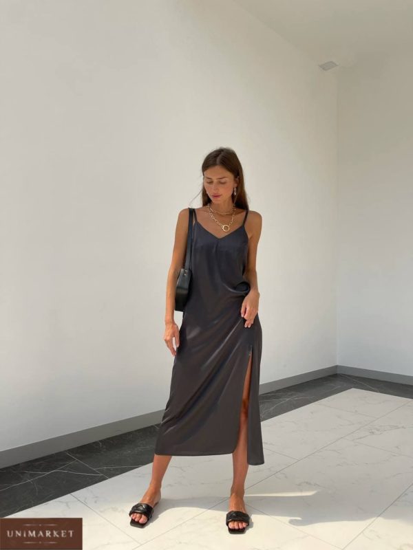 заказать платье из коллекции лето 2021 на бретелях чёрного цвета онлайн