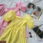 Приобрести желтое, розовое платье с завязками на спине для женщин онлайн