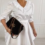 Придбати біле жіноче плаття з рюшами з котону вигідно