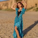 Приобрести голубую в Украине пляжную накидку с тигровым принтом для женщин