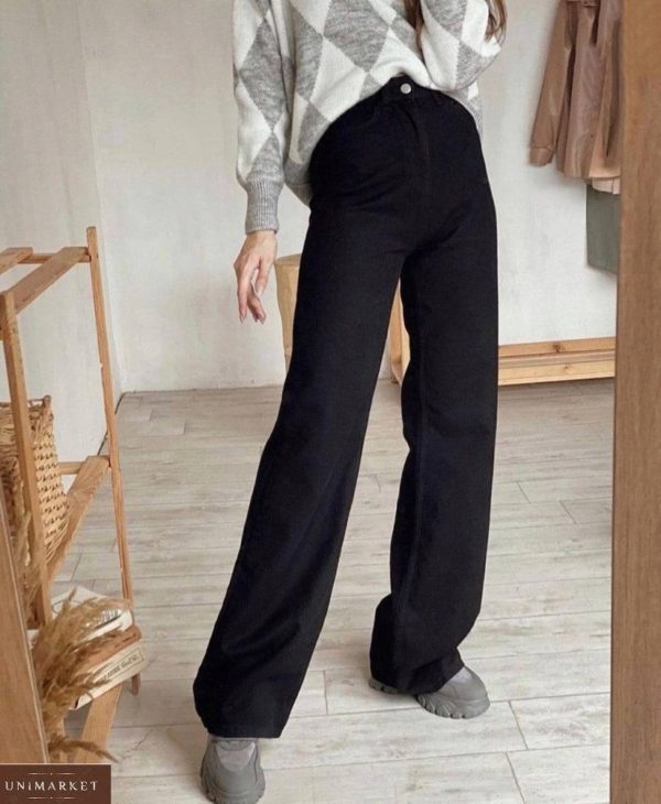 Купити джинси «палаццо» чорні онлайн для жінок